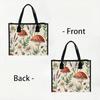 Cute Mushroom Print Lady Tote Bag Fashion Casual Daily Handbag for Shopping Outdoor Portable Lightweight Carry Bag