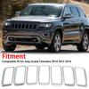 7pcs/set Front Bumper Grille Grill Inserted Ring Trim Cover ABS Plastic For 2014 2015 2016 Jeep Grand Cherokee Car Accessories