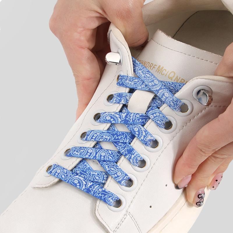 1Pair Cashew Flower Elastic laces Sneakers Kids Adult 8MM Flat Shoelace without ties AF1/AJ No tie Shoelaces Shoes Accessories
