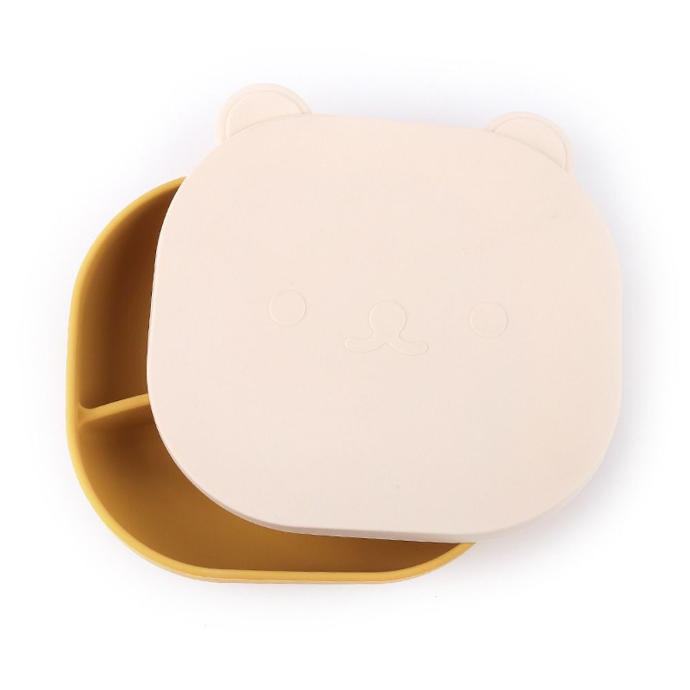 Cartoon Bear Baby Silicone Sucker Plate BPA-Free Toddler Feeding Tableware  Auxiliary Training