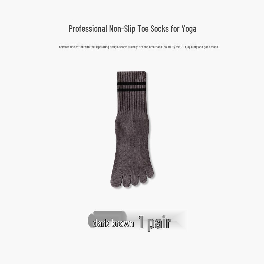 Women's Non-Slip Five-Finger Mid-Calf Yoga, Pilates, & Fitness Compression Socks