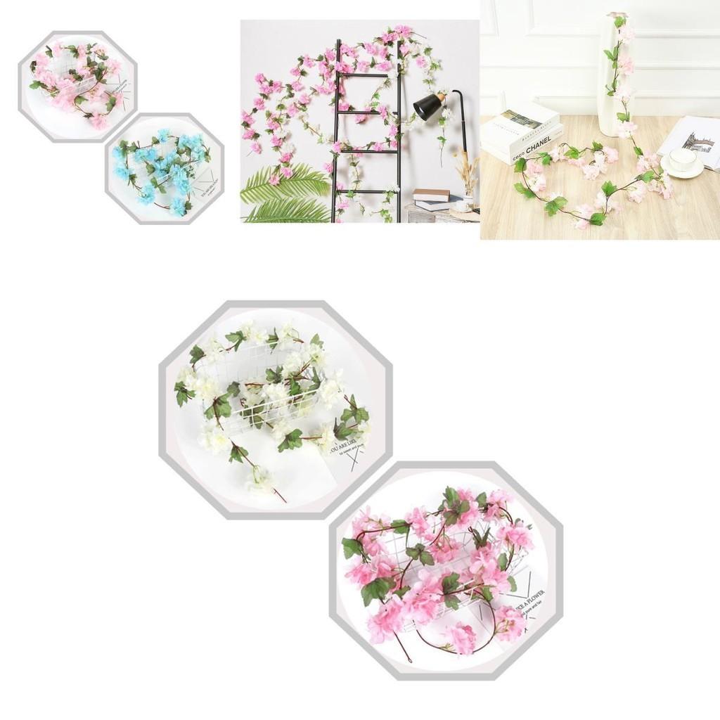 Elegante künstliche Kirschblüten-Girlande Efeu-Ranke für Heimdekoration und Festlichkeiten