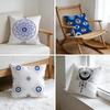 Cushion Cover Washed Linen Soft Breathable Decorative Case for Sofa Home Pillow Cover Evil Eye Symbol Art Print