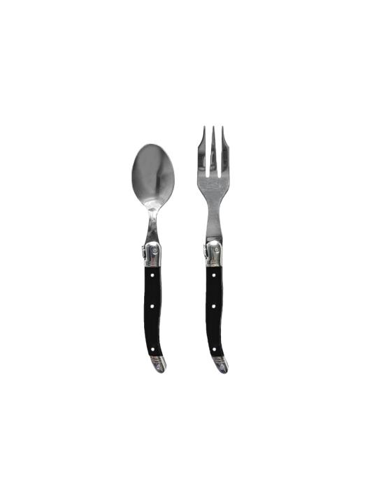 LAGUIOLE Janneron Laguiole Black Teaspoon & Teafork Set single type