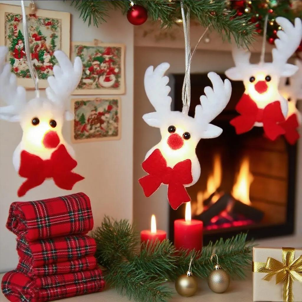 Battery Powered Christmas Elk Fairy String Lights, 10/20 LED Reindeer Lights for Indoor Bedroom, Xmas Tree & Holiday Party Decor