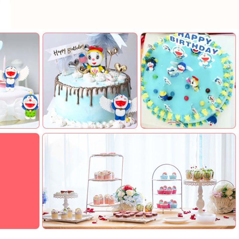 Entzückende Miniatur Tinkerbell Katze Geburtstagsszene Creme Wende Zucker Kuchen Puppen Set