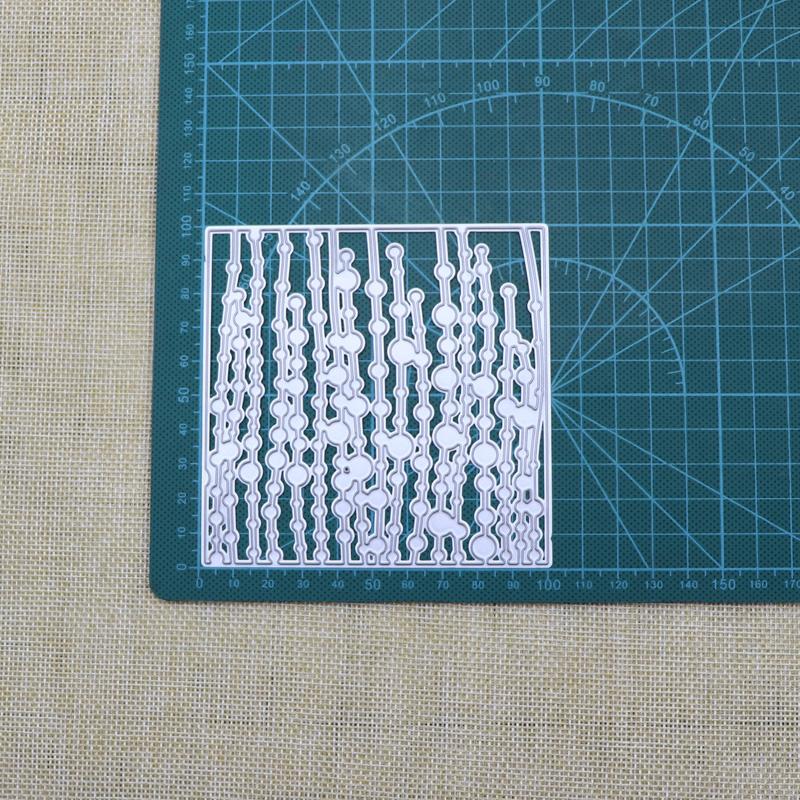 

Квадратная рамка Дождевой занавес Металлические штампы для резки Скрапбукинг Тиснение Высечки Изготовление форм серебряный