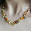 Hawaiian Style Colorful Plant Flower Czech Bead Pendant Acrylic Summer Collarbone Chain Women's Party Gift