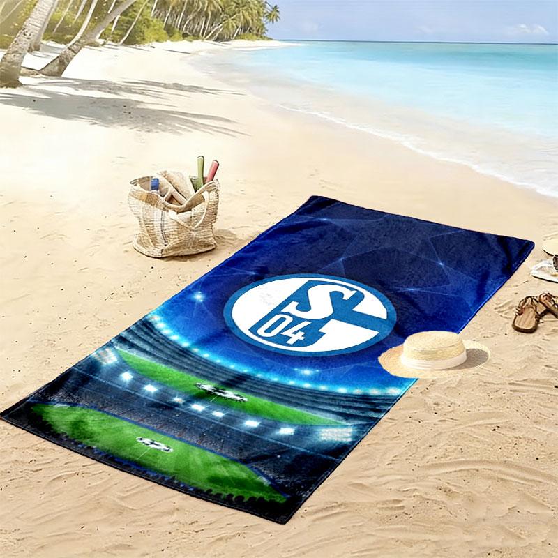 Asciugamano da Spiaggia Stampato FC Schalke 04, Asciugamano Grande Morbido ad Asciugatura Rapida per Spiaggia Campeggio Nuoto