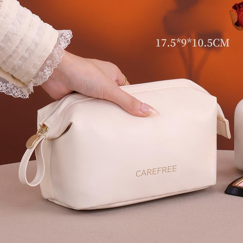 

New High-end Cosmetic Bag Letter Zipper Small Travel Bag Waterproof Large Capacity Storage Bag Portable Simple Square Women Bags белый