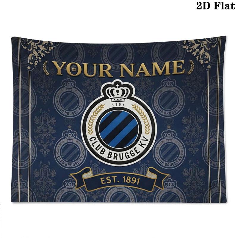 Club Brugge KV Custom Name Wall Tapestry Aesthetic Wall Hanging Printed Fabric Blanket Decorative Tapestries for Bedroom Living Room Home Decor