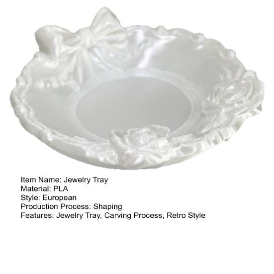 Jewelry Tray with Bow And Flower Decor Multi-Functional Storage Tray Retro