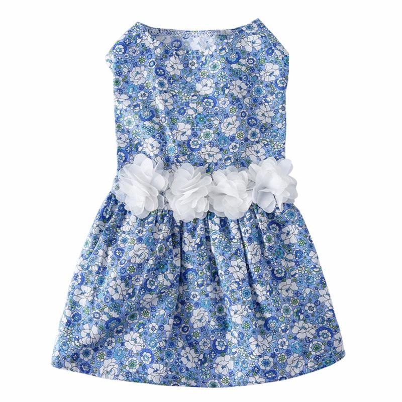 Haine de primăvară și de vară Fusta cu flori pentru animale de companie Haine pentru câini Fusta dragoste pisicuță Haine pentru cățeluș Fusta de vară