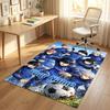 Personalized Crystal Velvet Carpet,Blue Lock Custom Printed Name, Plush Area Rug For Home Indoor Decor