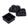 2 Stück Eisform 4-Fächer Wiederverwendbar Elastisches Silikon DIY Eiswürfelbereiter Form Tablett Schwarz