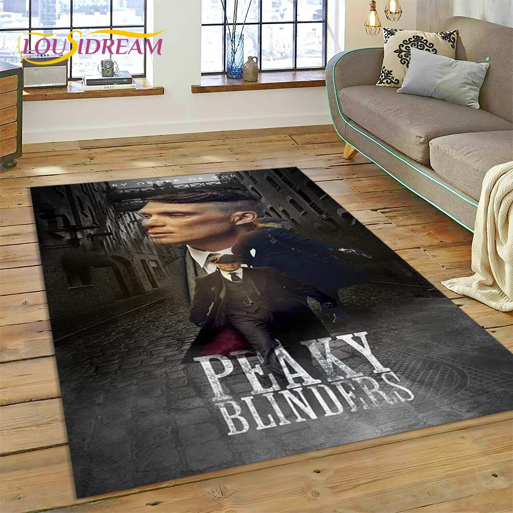 3D P-Peaky Blinders Tommy Shelby HD Rug Carpet for Living Room Bedroom Home Decor,Floor Mat Non-slip Decoration for Sofa Doormat
