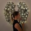 Angel Wings Carved Metal Wall Art with Light