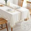 Waterproof Cotton Linen Tablecloth With Embroidery Oil-Resistant Washable Dining Table Cover Nordic Style Rectangle Mat