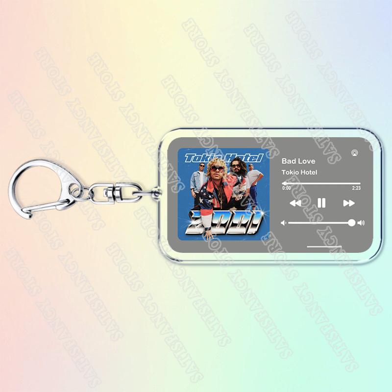 Portachiavi Musicali Tokio Hotel per Donne Accessori Borsa Automatico Schrei Monsoon Tom Bill Kaulitz Canzoni Portachiavi Gioielli Regali per Fan