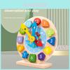 Educational Wooden Clock Model With Magnetic Numbers For Preschool Kids Toy