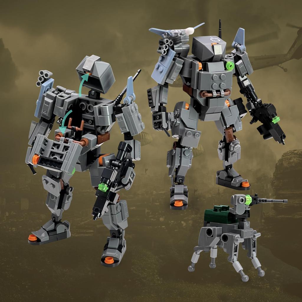 MyBuild Armed Forces Alpha Pathfinder 6020 - Reconnaissance Tactical Mech | Scout Drone & Dog-like Quadrupedal Support Bot | Articulated Robot Model |
