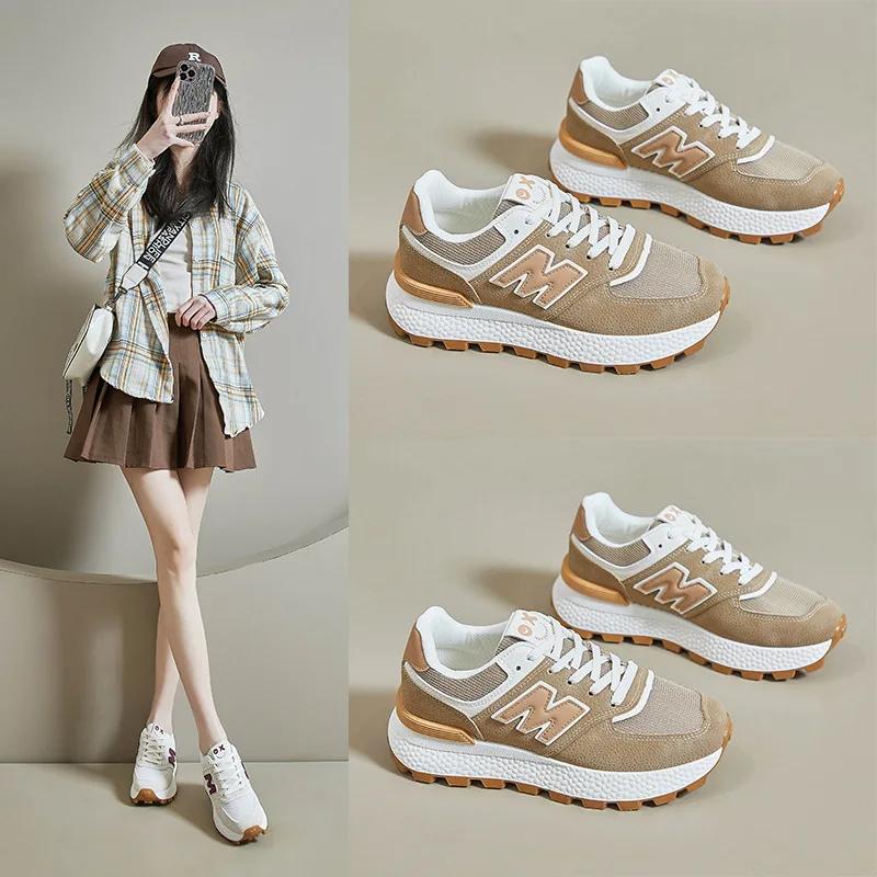 Fashion 2025 Women Spring and Autumn New Korean Style All-match Casual Sports Shoes Young Student Thick Sole Sneakers Running Shoes