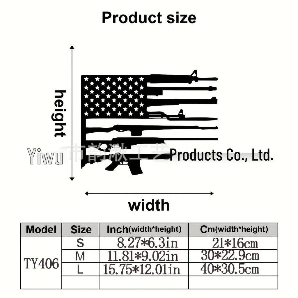 Patriotic American Flag and Gun Metal Wall Art Decor