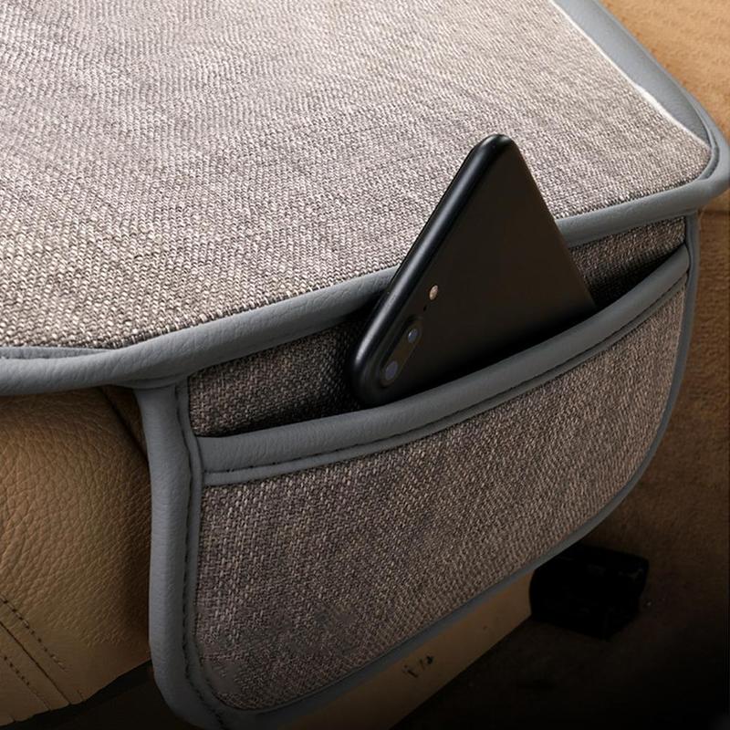 1PCS Car Breathable Flax Seat Cover Four Seasons Universal Front Protector Covers Interior Protect Chair Seat Cushion Auto Tools