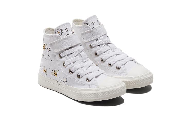 Converse Chuck Taylor All Star 1V Canvas High Top Kids Canvas Shoes White Black Children Aged 3 7 Years Old A01619C
