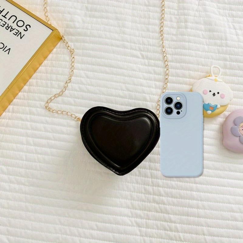 Mini Neuheitstasche Herzdesign PU Weiß Modisch Valentinstag, Modische Herzgeldbörse, Passt perfekt zum Valentinstags-Kleid