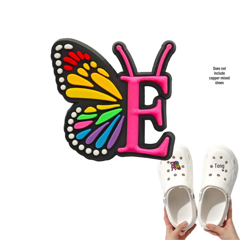 Cross-border Cute Detachable PVC Shoe Ornaments: Butterfly, Letter, Cartoon Designs for Festival and Party Shoes