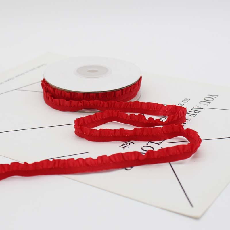 5 Yards Multi-Color Pleated Stretch Lace Embroidery Fabric Trim DlY Headdress Clothing Home Decoration Accessory 1CM Wide