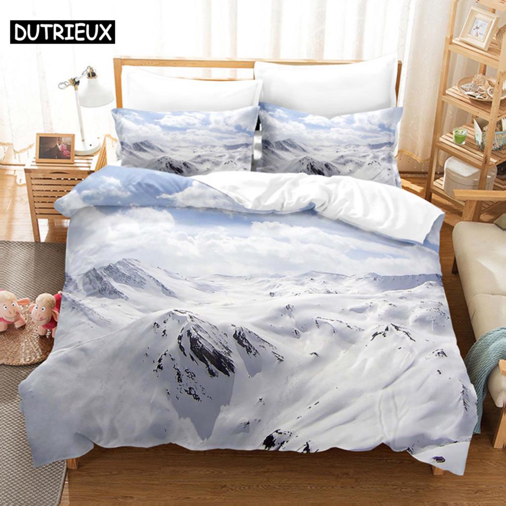Comforter Snow Scene Bedding Set 3D Bedding Digital Printing Queen Size Bedding Set Fashion Design