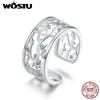 WOSTU Cocktail Ring New 925 Silver Tree of Life Stackable Finger Rings for Women Fashion Wedding Jewelry CTR125