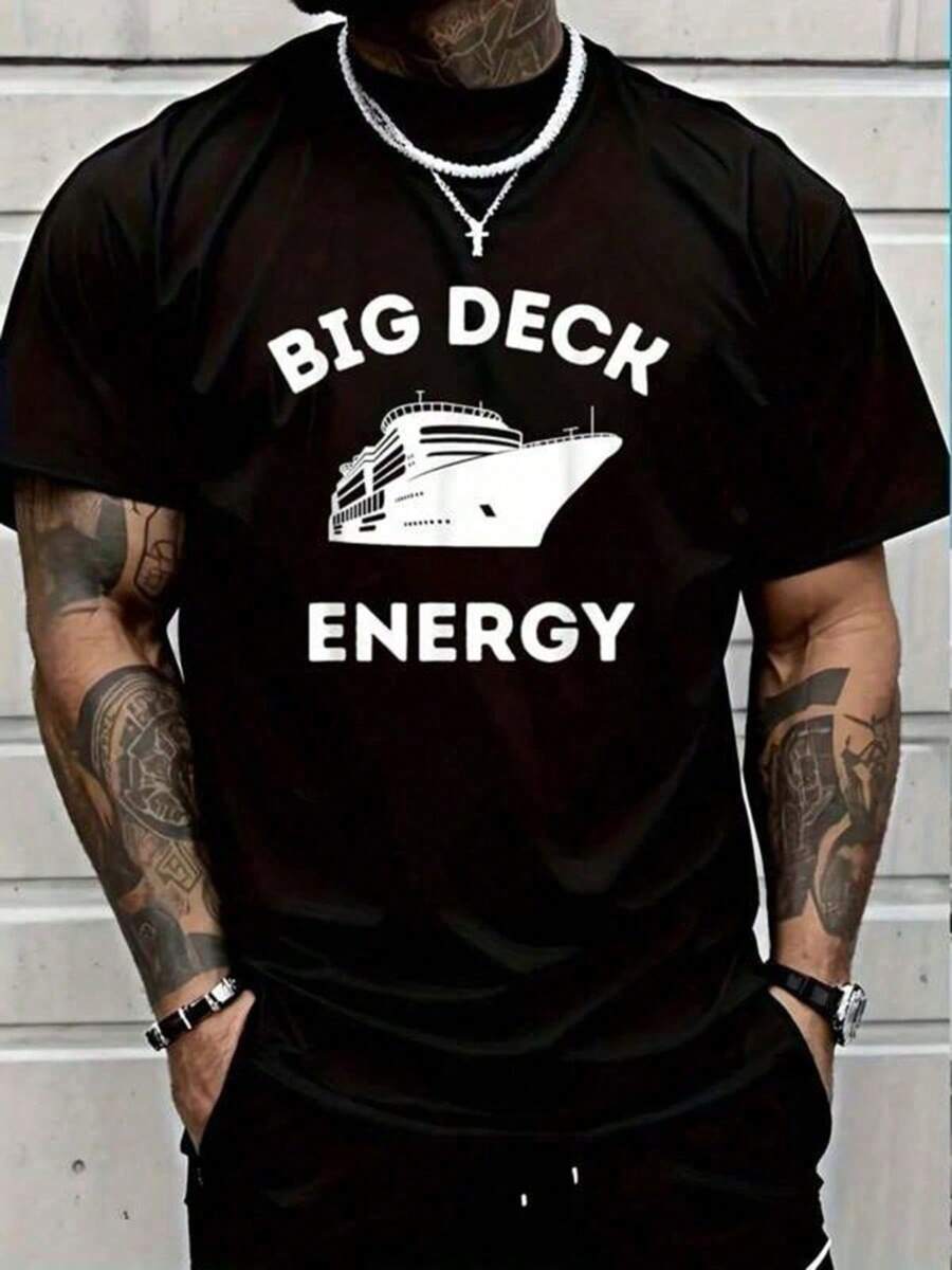 Funny Cruise Ship Unisex T-Shirt - Big Deck Energy Unisex T-Shirt M