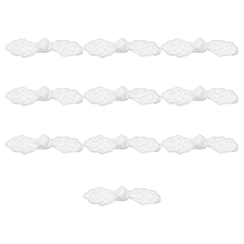Chinese Traditional Button Sewing Crafted Buttons Sew On for Handcraft Cheongsam Embellishment White