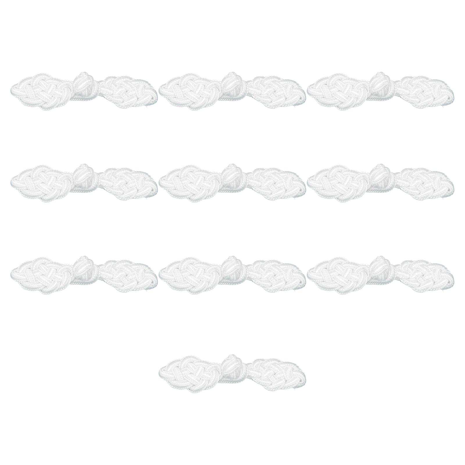 

Китайские традиционные пуговицы для пришивания, изготовленные вручную, пришитые для украшения ципао ручной работы, белые D