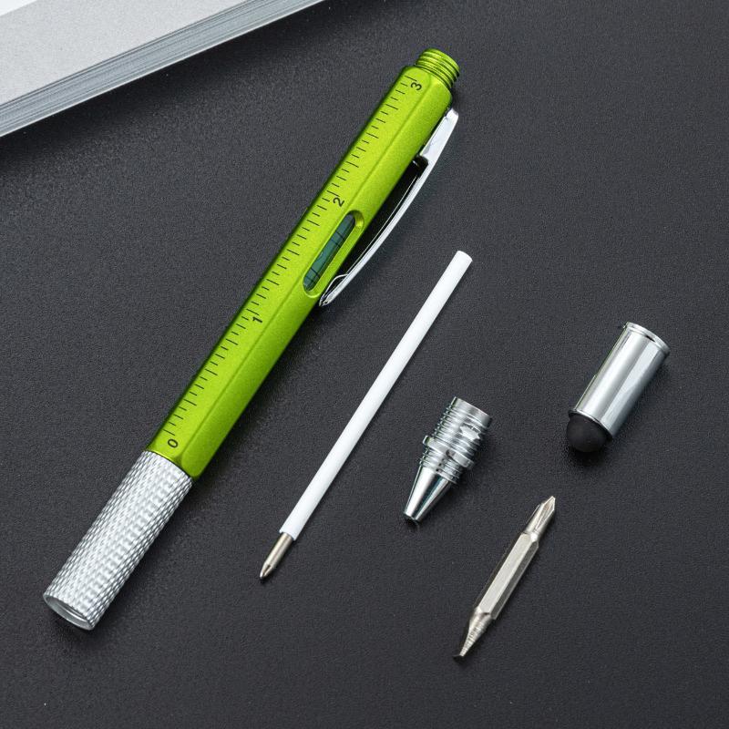 Lightweight Multifunctional Touch Screen Stylus Pen with Screwdriver Ruler Level Gauge for Travel Carry Emergency Repair Tasks