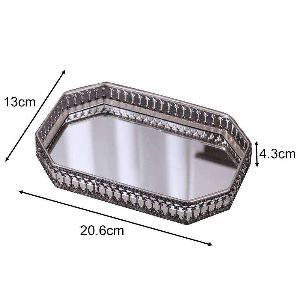 Cafe Restaurant Home Light Luxury Mirror Metal Tray