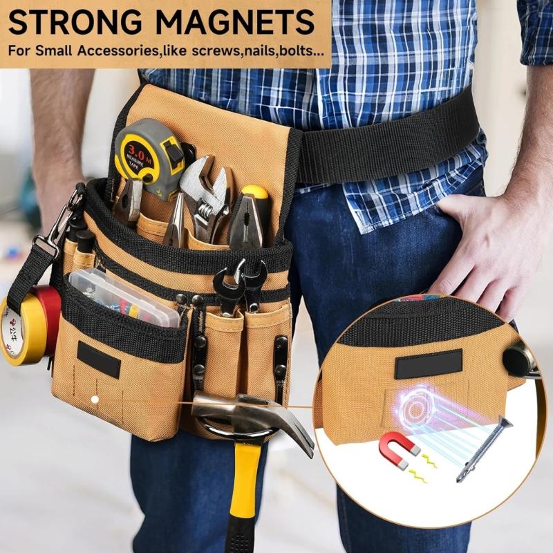Werkzeuggürtel, Werkzeugtasche, Werkzeuggürtel mit mehreren Taschen für Herren, Abnehmbare & Verstellbare Werkzeugtasche für Elektriker