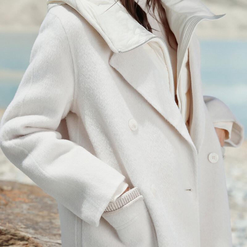 ELLE Women's Long 100% Sheep Wool Double-Sided Coat
