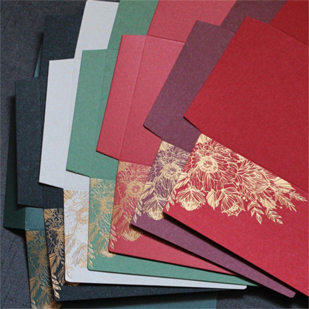 Card Vintage Bronzing Pattern Wedding Envelopes Invitation Card Paper Envelopes Envelope Bag