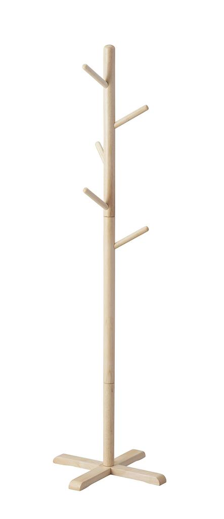 Pearl Metal Wooden Pole Hanger, Medium, Natural, 2kg per hook, 45cm wide, N-8285