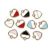 10 stk 15*16mm doble farger Kjærlighet Hjerte Drop Oljelegering Anheng For smykker Komponent Making DIY Halskjede Armbånd Øredobber