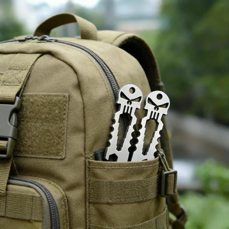 Skull Head Bottle Opener – Stainless Steel EDC Keychain Pendant, Portable Multi-Tool for Outdoor