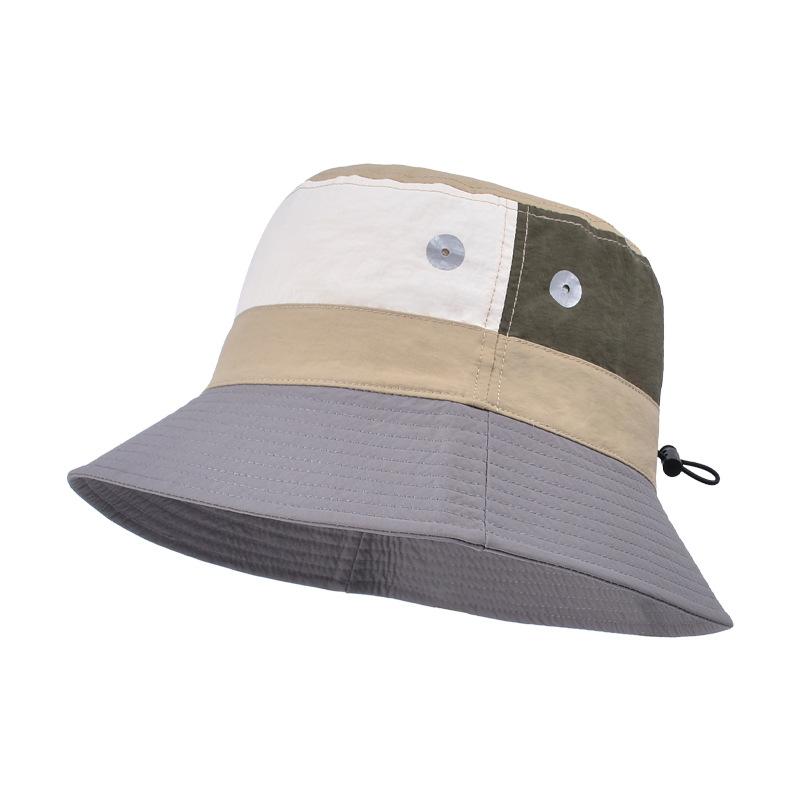 Children's hat quick-drying waterproof color matching bucket hat outdoor travel breathable sunscreen hat men's thin big-brimmed sun hat