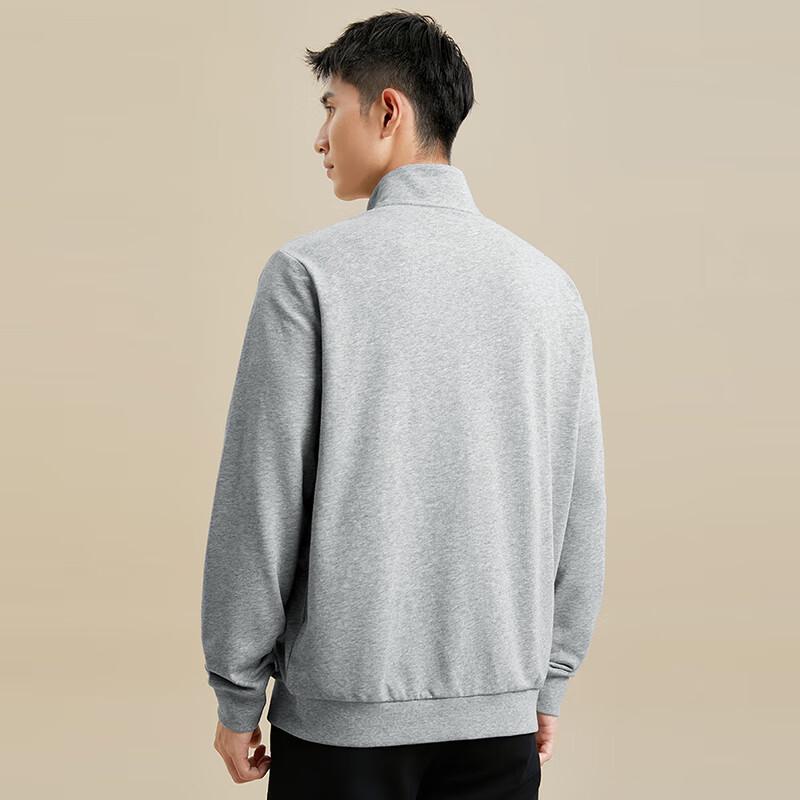 ANTA Unisex Fleece-Lined Stand Collar Knit Sports Jacket