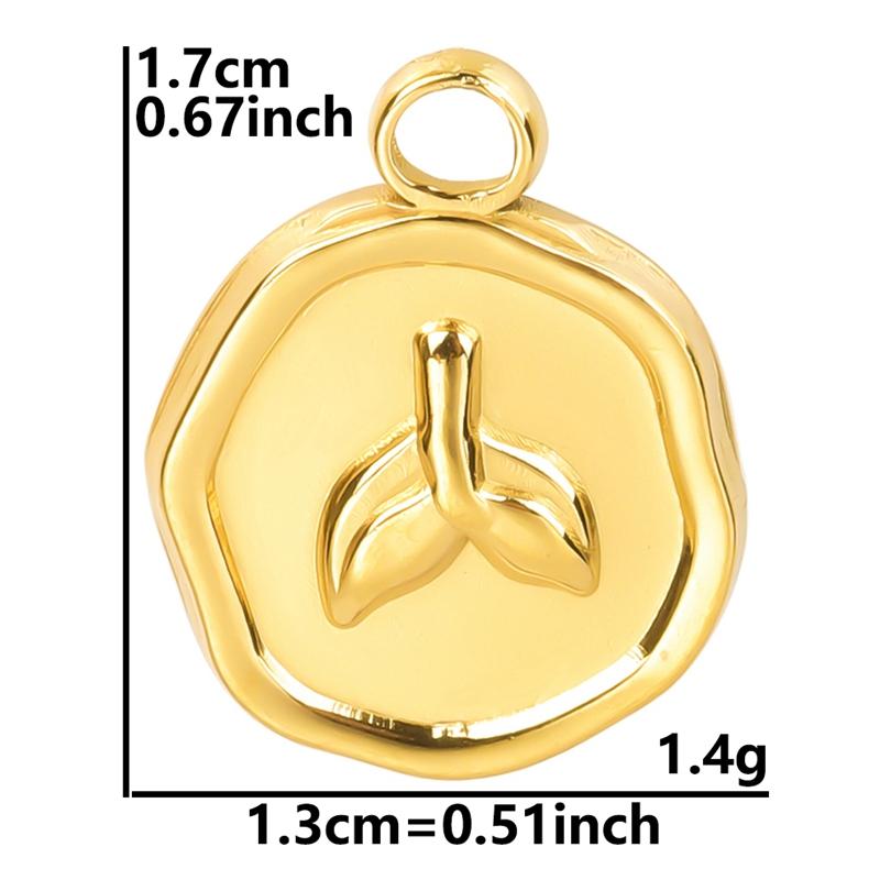 5pcs Pvd Round Charm Tool Wrench Sword Animal Stainless Steel Pendants For Jewelry Making Bracelets Keychain DIY Bag Charms Bulk