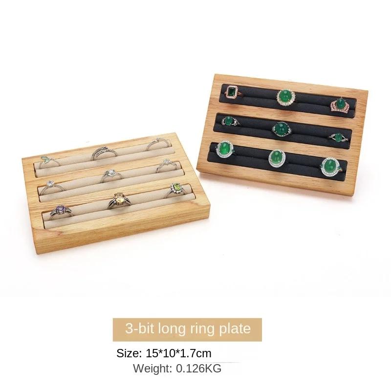 Wooden Jewelry Art Box Organizer Velvet Display Exquisite Luxury Jewelry Storage Box Aesthetic Necklace Earring Ring Ornaments Display Showcases Tray
