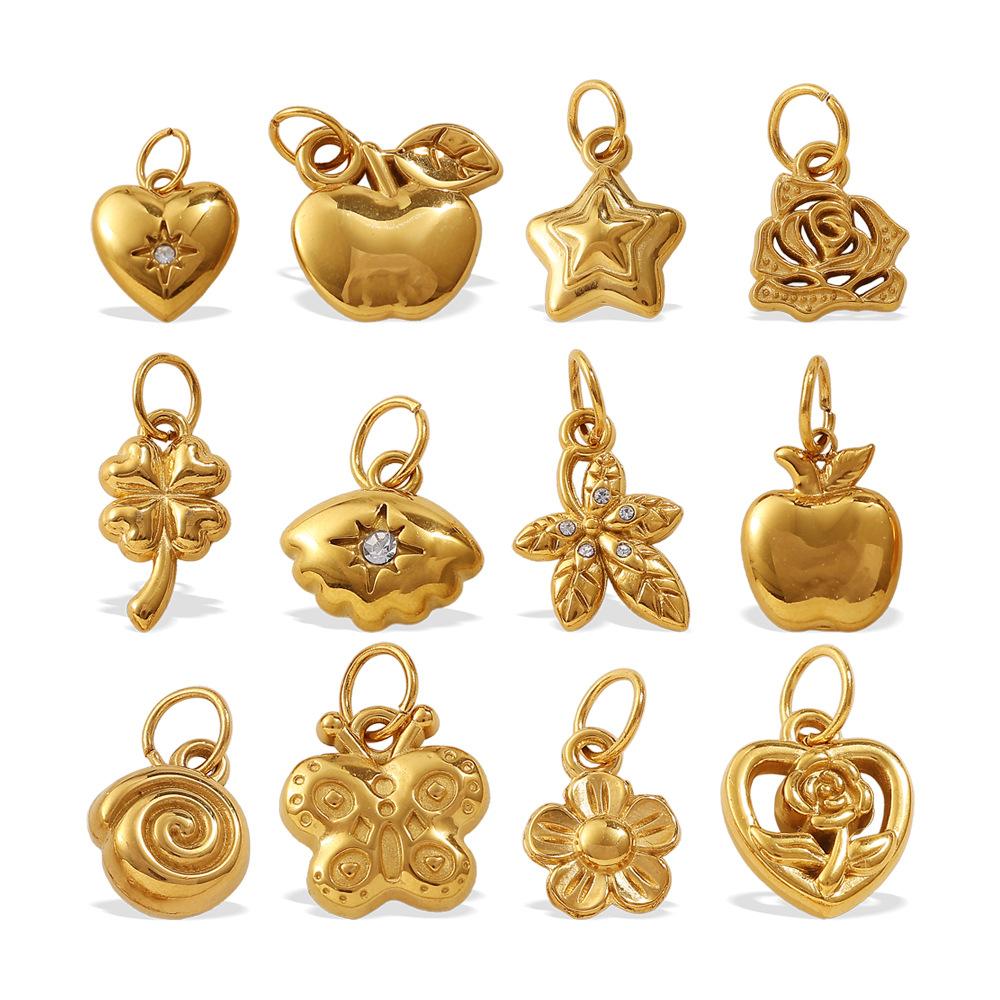 Creative Gold Mini Diy Butterfly Love Pendant Collection Stainless Steel Gold Plated Compact Accessories
